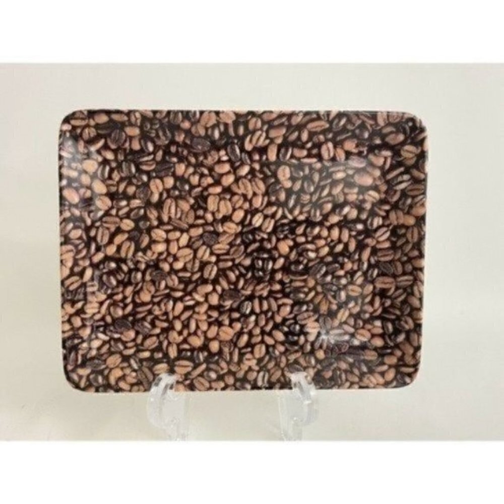 Starbucks Espresso Serving Trinket Plate Coffee Beans 9” X 7” 2007 Collectible
